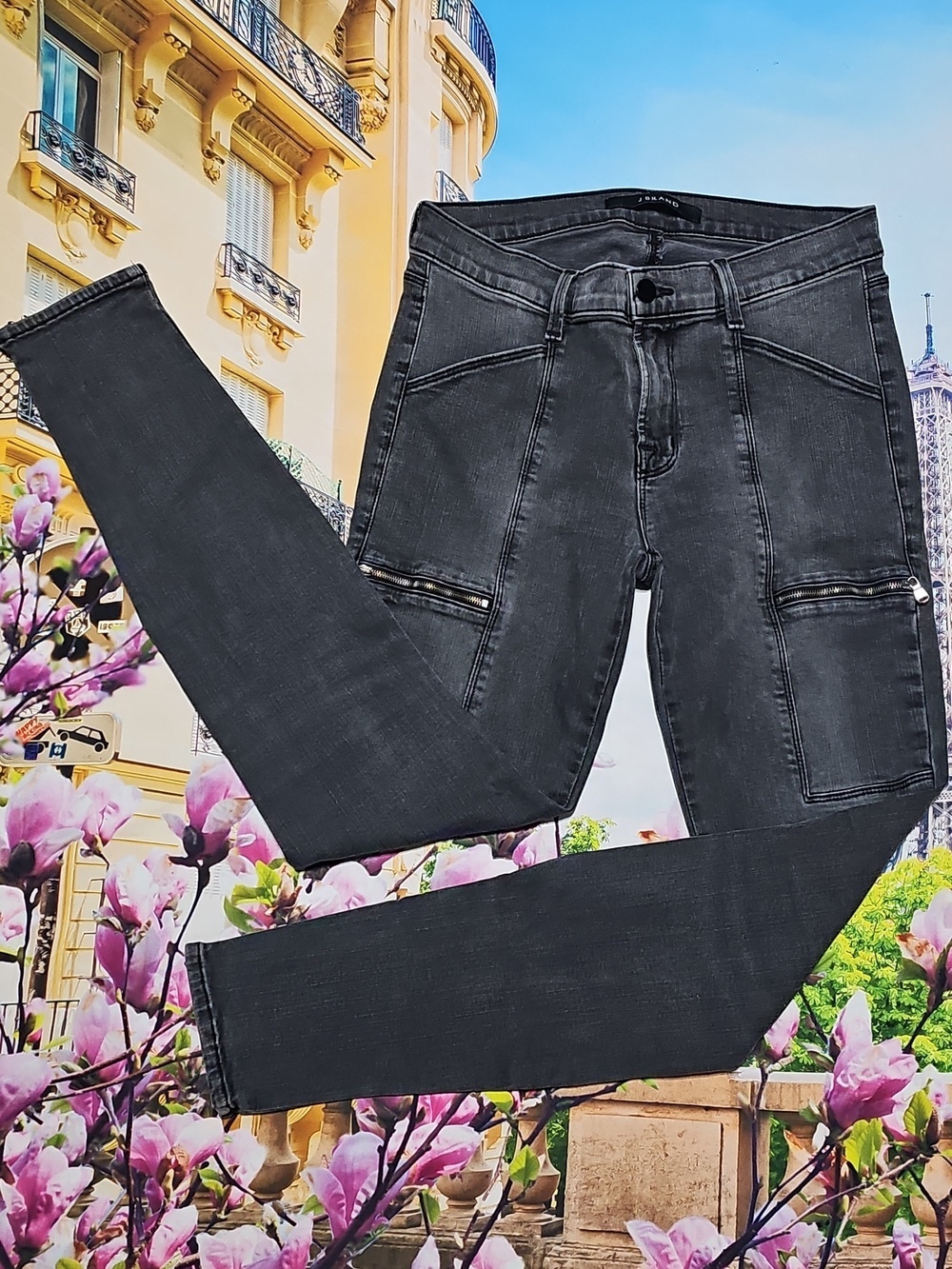 J‎ Brand Zippered Ankle Skinny Jeans Size 27